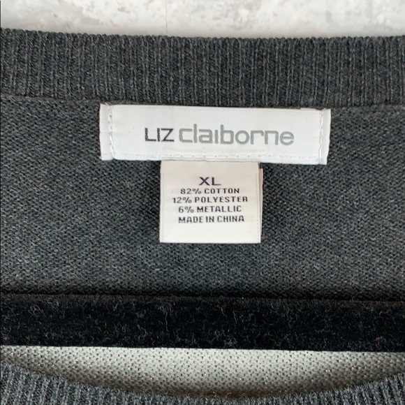 Gray/Silver Metallic Striped Sweater XL - Picture 4 of 8